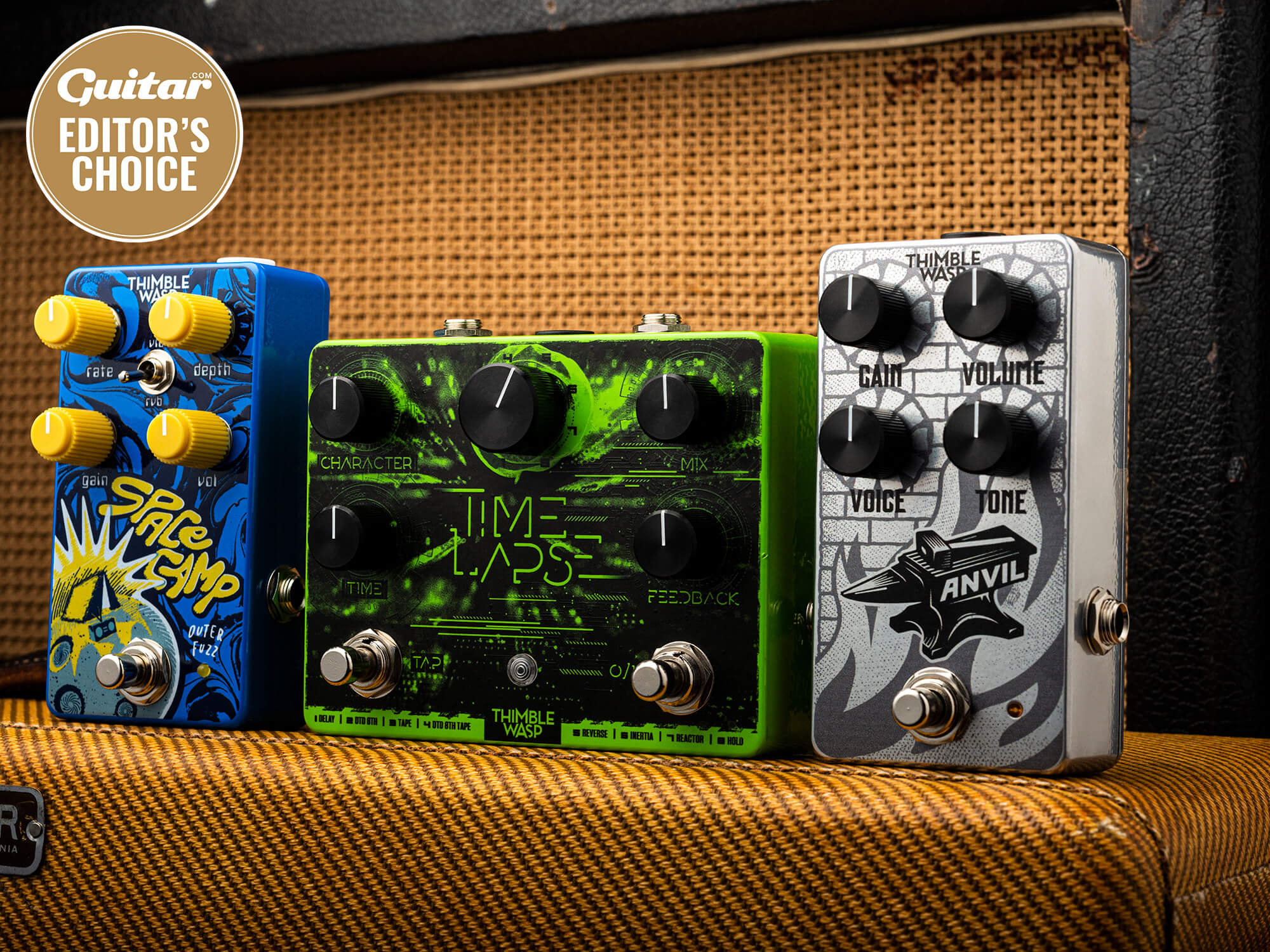 Thimble Wasp Effects Time Lapse, Space Camp & Anvil review pedals that