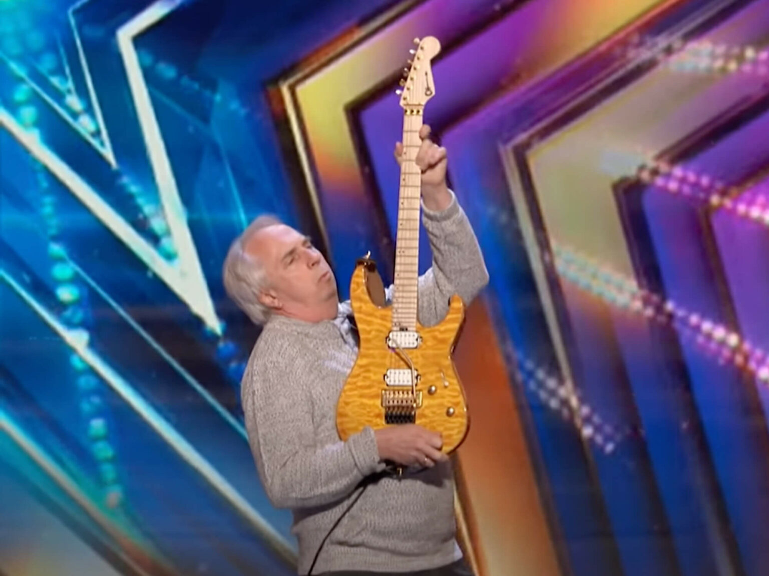 Judge Smashes Guitar On Talent Show English This guitar teacher just shocked judges with a face-melting solo on