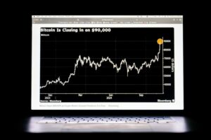 Bitcoin-price-on-a-computer-screen