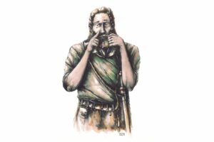 Germanic-warrior-sniffing-drugs