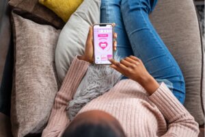 person-using-period-tracking-app