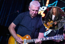 Alex Lifeson is taking a Kirk Hammett Greeny on the road with Rush: “The relic’ing is just spectacular”